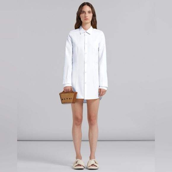 Marni Tropicalia Micro Bag in brown leather and raffia-effect fabric - Picture 2 of 9